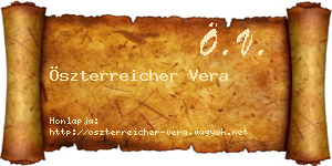 Öszterreicher Vera névjegykártya
